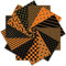Whaline 12 Stück Halloween Baumwollstoffbündel 45,7 x 55,9 cm Spinne Kürbis Fledermaus Plaid Streifen Punkte Fat Quarters Orange Schwarz Halloween Quilten Patchwork Quadrate Nähen Stoffe für DIY