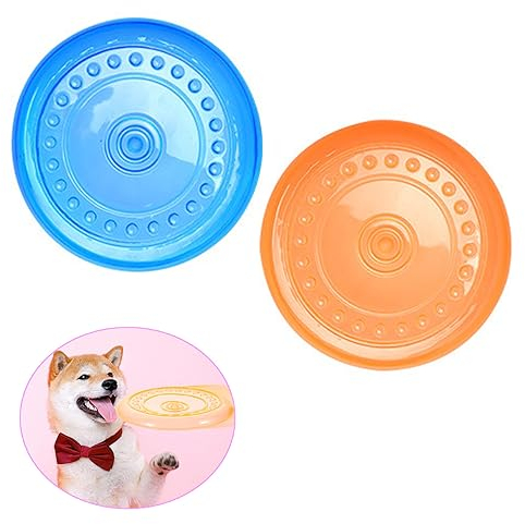 MEISO 2 Stück Frisbee für Hunde, Gummi Frisbee, Hundespielzeug Frisbee, Kauspielzeug für Hunde, Outdoor Hundescheibenspielzeug, Wurfscheibenspielzeug Geeignet für Kleine und Mittelgroße Hunde (A)