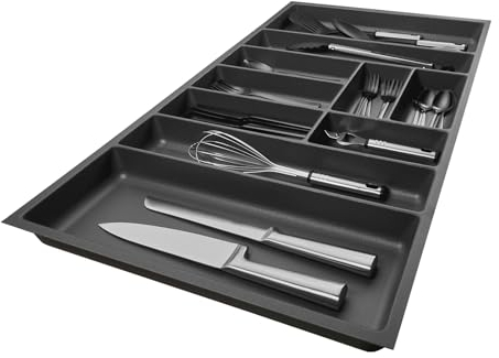 SO-BOX 3 Besteckkasten Breite 89,1 cm, Tiefe 47,3 cm mit anthraziter Kanvas-Struktur für 100er Schubladen von Nobilia ab August 2012 und weitere Küchen