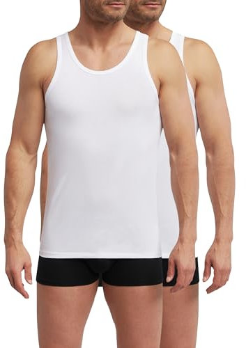 Dim T-Shirt Homme Thermorégulateur en Coton Col V Sport x2