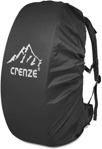 Crenze Rucksack-Regenschutz, 15–90 l, wasserdicht, reflektierend, für Wandern, Camping, Reisen, Radfahren, Schwarz (klein), S:15-30L