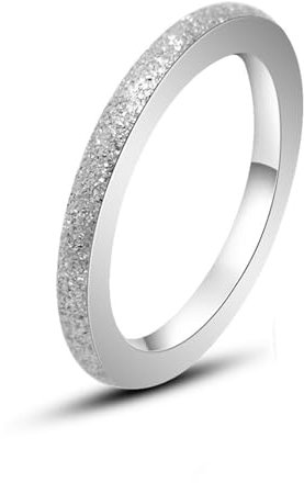 KnSam Verlobungsring Paare 2MM, Dünn Matte Pärchen Ring Trauringe, Edelstahl Ring Silber, Gr.60 (19.1)