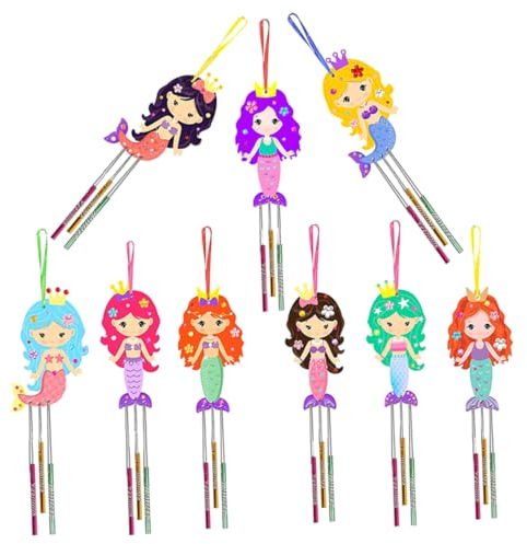Alipis 1 Satz Meerjungfrau Windspiel Basteln von Windspielen Meerjungfrauen Christbaumschmuck Windspiel im Freien Windspiele für den Garten hängend schmücken Ornament Kind