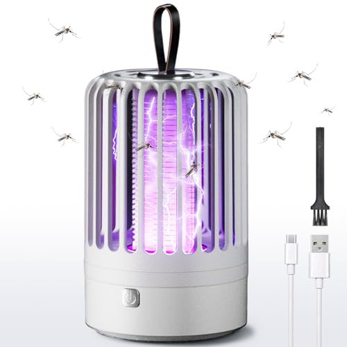 Anti Moustique Lampe, Mouche Rechargeable Appareil MoustiqueTue Electrique Attrape Tue Interieur, Trampa eléctrica para Mosquitos y Mosquitos con luz UV