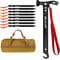 Zeltheringe und Hammer mit Canvas-Aufbewahrungstasche, robuste Campingpfähle für Outdoor-Zelt und Planen, unverzichtbares Zubehör, Karbonstahl, Aluminium, Campinghammer für Wander-Set, 8 Stück