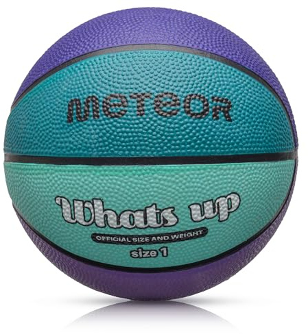 meteor Whats UP Kinder Basketball Größe #1#3#4#5#6#7 ideal auf die Jugend Kinderhände von 4-8 Jährigen abgestimmt idealer Basketball für Ausbildung weicher Mini Basketball