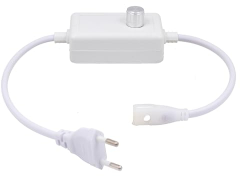 Wisada 220-240V Dimmer-Stecker für 120LEDs/m 288LEDs/m 360LEDs/m COB Neon LED Streifen(für W10mm x H6mm LED Band)