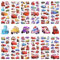 3D Aufkleber für Kinder, 12 Blatt Car Sticker Set, 140+ Anime Stickers, Wiederverwendbare Sticker für Party Taschen, Kawaii Aufkleber, Scrapbooking für Mädchen