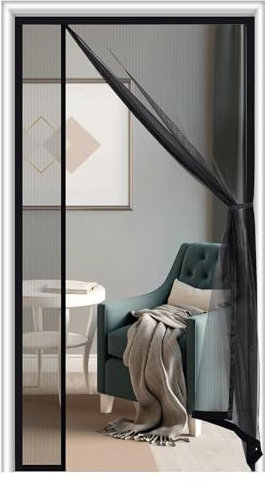 Moustiquaire anti-insectes, store enrouleur de fenêtre 130x225cm, store enrouleur anti-insectes, sans perçage, facile à installer, noir