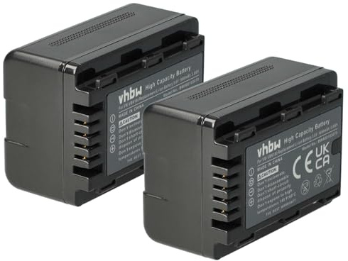 vhbw 2X Akku kompatibel mit Panasonic HC-V500 | HC-V100M, HC-V500EG-K Videokamera Camcorder (1600 mAh, 3,6 V, Li-Ion) + Infochip
