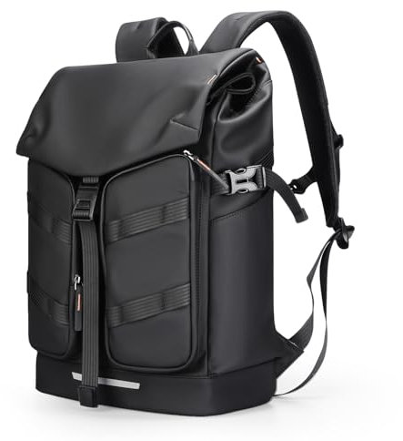 MARKETRON Laptop Rucksack Herren, 17.3 Zoll Wasserdichter Rucksack Diebstahlsicher mit Reflexionsstreifen und Hightech Magnetverschluss, Ideal für Kurzreisen, Schulen und Büros