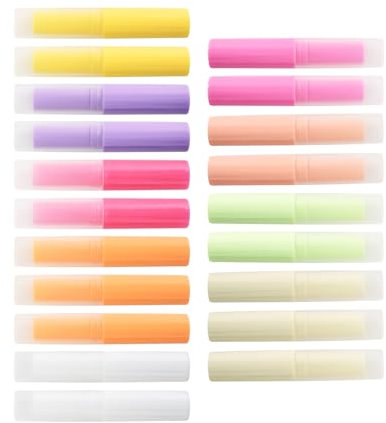 20PCS leere Lippenstifthülsen, Lippenbalsam-Tuben Leer, Nachfüllbare Lippenpflegestift Behälter,Kosmetikbehälter Ideal erfekt für DIY-Lipgloss, Deodorant-Balsam, Reisen (Farbe, 5g)