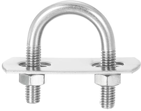 QUARKZMAN Boulons en U Ronds, 6 Ensembles 20mm(0.79) Largeur Intérieure 39mm Longueur M6 Boulon de Serrage en U en Acier Inoxydable 304 avec Écrous et Plaques, pour Remorque de Bateau