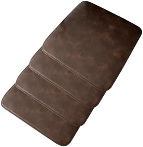 YZTTCD Wasserdichtes Pu-Leder Office Stuhlkissen Dining Stuhlkissen rutschfeste Ledersofamatte (4Er-Set),Braun,40 * 40Cm