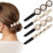 JEYORZY 4 unidades de moños mágicos para mujer,MoñO Rizador Clip de Pelo Horquillas de Flores de Perlas Fabricante,formador de donas para hacer moños de cola de caballo