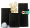 DecoValeira - 3er Set Dauerkerze (Ø 6,9 cm, H 9, 12, 15 cm) - Teelichthalter, Kerzenhalter in Kerzenoptik, Windlicht für handelsübliche Teelichter-Deko Kerzen, Tischdeko, Wohnzimmer Deko (schwarz)