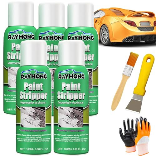 Rayhong Paint Stripper, Rayhong Efficient Paint Stripper, High Efficiency Paint Remover for Metal Surfaces, Automotive Paint Stripper, Strong Paint Remover for Wood, Metal, Masonry, Plaster (5pcs)