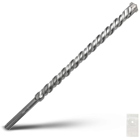 SDS Max Bohrhammerbohrer, 32 x 600 mm, 1-1/4 x 23,6 mm | Hartmetallspitze Betonbohrer für Mauerwerk, Ziegel, Stein, Beton