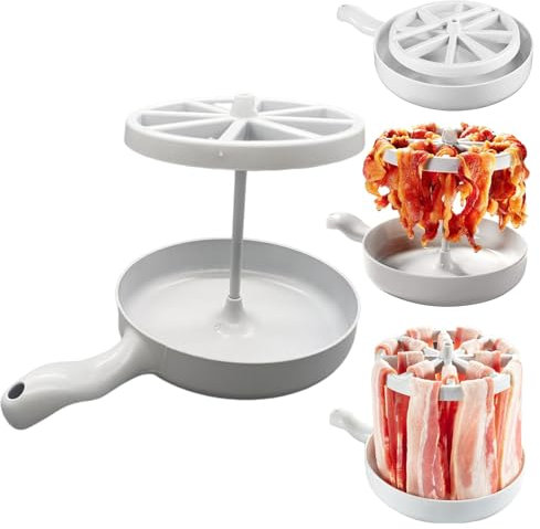 QPHRYBMW Bacon Wizard Microwave Bacon Container, Microwave Bacon Pan, Microwave Grill, Multifunctional Microwave Bacon Pan