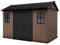 Keter Abri de Jardin Newton 7511/1175, Effet Bois Naturel, Portes et fenêtres orientables, Marron, 6,5 m², 230 x 350 x 246 cm