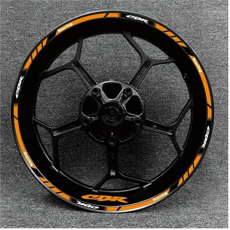 Moto Adesivi Riflettenti Per logo decorativo mozzo ruota Hon&da CBR600/1000/250RR, adesivo anello interno impermeabile e decalcomania per moto(E)