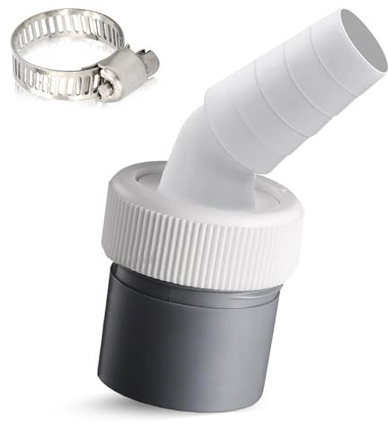 Waschmaschine Abfluss Adapter, Waschmaschinenanschluss Adapter für Rohr Ø40 mm, Eingang Ø18-24 mm Schlauch mit Schlauchschelle Waschmaschinen Anschluss für Geschirrspüler Trockner