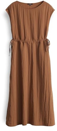 OPUS Damen Midikleid | Schimmerndes Midikleid WITRANA mit Verstellbarer Taille golden Oak, 36