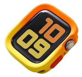 Quirxio Custodia in TPU per Apple Watch Ultra da 49 mm, 45 mm, 41 mm, 44 mm, 40 mm, 42 mm, 46 mm, protezione per telaio paraurti per iWatch serie 9 SE, 8 Ultra, 7, 6, 5, 4.(Orange-Yellow,49mm)