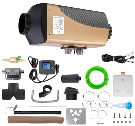 Ruiangaore Chauffage Diesel 7kW 12V, Chauffage gasoil, avec écran LCD et Thermostat Automatique, Chauffage Diesel, Chauffage Van aménagé, Chauffage Camping Car 12v pour camions, Camping-Cars, Bateaux