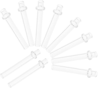 Veemoon 10 Pièces Tubes Verre pour Support de Mèche de Lampe à Huile Accessoires de Remplacement pour Lampes à Kérosène et Usage Domestique Laboratoire Compatible avec Divers Combustibles