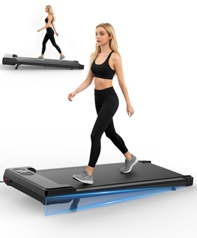Walking Pad, Laufband für Zuhause Klappbar & Leise［Bis 120kg］Ultradünn, 1-8 km/h, 6° Neigung - Homeoffice, Büro & Home Fitness