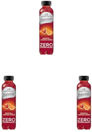 San Benedetto, Succoso Zero alla Arancia Rossa, 400 ml Bevanda Leggera e Dissetante in Acqua Minerale Naturale, Senza Zuccheri, Conservanti Coloranti e Glutine (Confezione da 3)