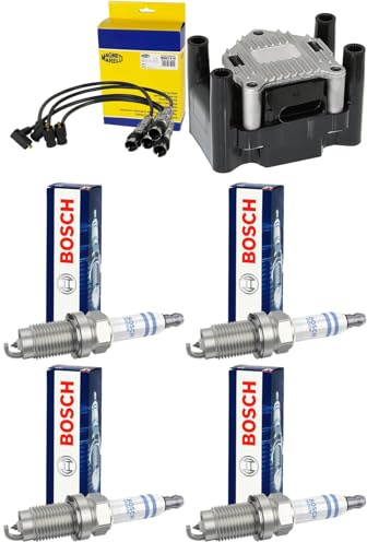 Zündspule + Magneti Zündkabel + Zündkerzen | 941318111316 + 122-01389 + 0 242 240 665 passend für 1.2 Tsi Tfsi