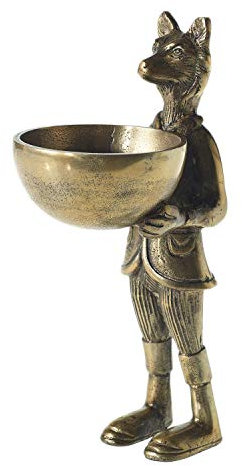Accent Decor Eric and Eloise Collection Messingfigur mit Schale, Fuchs, 30,5 cm