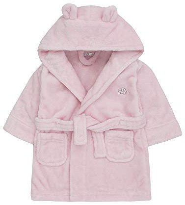 Accappatoio in pile super morbido, per neonati e bambine, regalo per neonati fino a 6 anni, composto da cappuccio, 2 grandi tasche e cintura sicura in vita, rosa, 0-6 Months