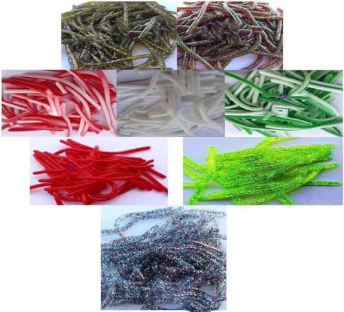 Spaghetti in Silicone vermetti Gomma Esca Artificiali Pesca Trota persico Black Bass Lago Fiume (col.6)
