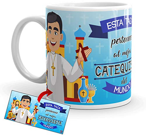 Kembilove Taza de Café del Mejor Catequista – Taza de Desayuno para la Oficina – Taza de Café y Té para Profesionales – Tazas de Cerámica de Profesiones para Catequistas