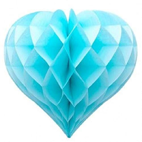 5 x Honeycomb/Wabenball Herz hellblau 35 cm