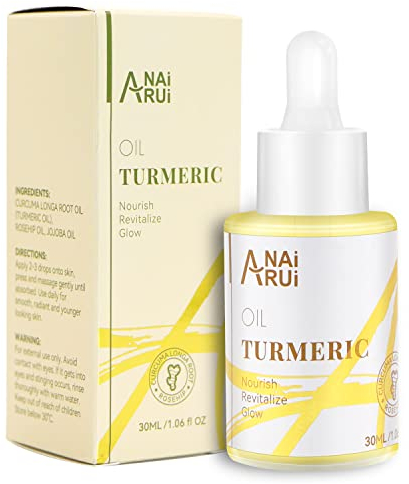 ANAiRUi Kurkuma Anti Aging Hautpflege Glow Oil für Gesicht, Hals und Augen, Anti-Falten, nährt, spendet Feuchtigkeit, strafft die Haut, reduziert feine Linien und Fältchen, Weihnachtsgeschenke 30ml