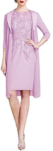 Snow Lotus Robe de mariée en dentelle avec veste pour femme - Violet - 54