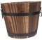 DOITOOL Kübel Fass Blumentopf Kunststoff Sukkulenten Pflanzkasten Rustikale Holzfässer Blumentopf Pflanzgefäß Box für 3 Verschiedene Größen