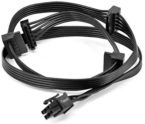 Gintai Austausch des SATA-Laufwerkskabels für Corsair hx1200 RM1000X RM850X RM750X 6-Pin to 4x