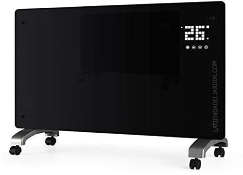 Suinga WLAN Radiant Panel, schwarzes gehärtetes Glas, Leistung: 2000 W, kabellose Verbindung über APP, Temperaturbereich: 5º C / 50ºC