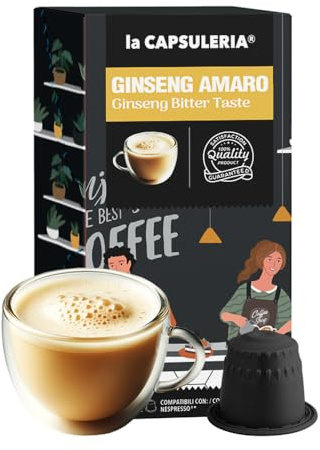 BITTER GINSENG (160 Pods) compatible with Nespresso Original | Pack 160 Pods (16 x 10) | Bitter Ginseng intense, aromatic and less sweet, ideal for a bold break