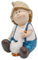 Wichtelstube-Kollektion XL Poly Gartenfigur Hans mit Gans Dekofigur Outdoor 29cm hoch Gartenfiguren Wetterfest für Außen Gartendeko Junge Gartendekoration