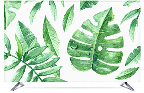22 inch 75 inch Decorative Hood Cover for Screen TV Leaves Waterproof Green Tv cover (Color : Same like the pic, Specification : 60)