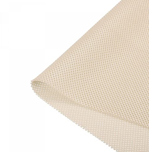 sourcing map Speaker Grill Cloth 20 x 55 Inch Stereo Mesh Fabric Protective Dustproof Cloth for Home Speaker Repair Beige