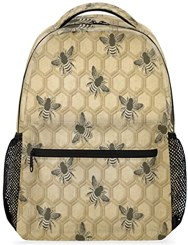 Solar System Bee Hive Daypack Rucksäcke Computer-Laptop-Rucksäcke, Büchertaschen mit großer Kapazität und verstellbarem Schultergurt, Reisen, Wandern, Camping, lässiger Tagesrucksack für Erwachsene/Fr