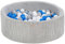 Piscine à balles ronde en velours côtelé avec 200 balles 90 cm (Couleur de la piscine/de balles: gris/blanc, gris, bleu)