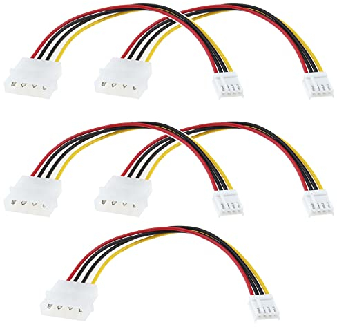eMagTech 5 Piezas Cable de Alimentación Molex de 4 Pines A Disquete de 4 Pines Conector de Ordenador para PC Cable de Extensión de Alimentación Adaptador de Plomo Acoplador de Unión de 20cm